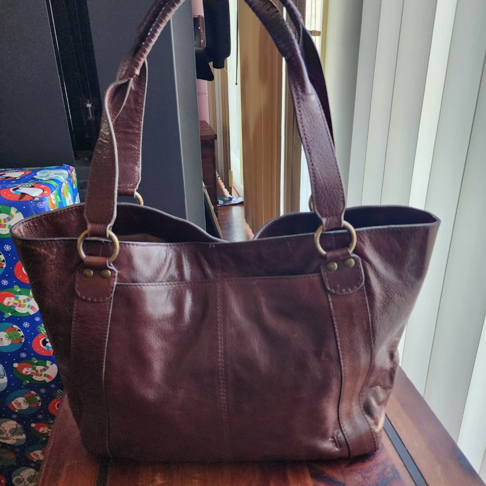 Frye Dark Brown Leather Tote Bag - Picture 6 of 9